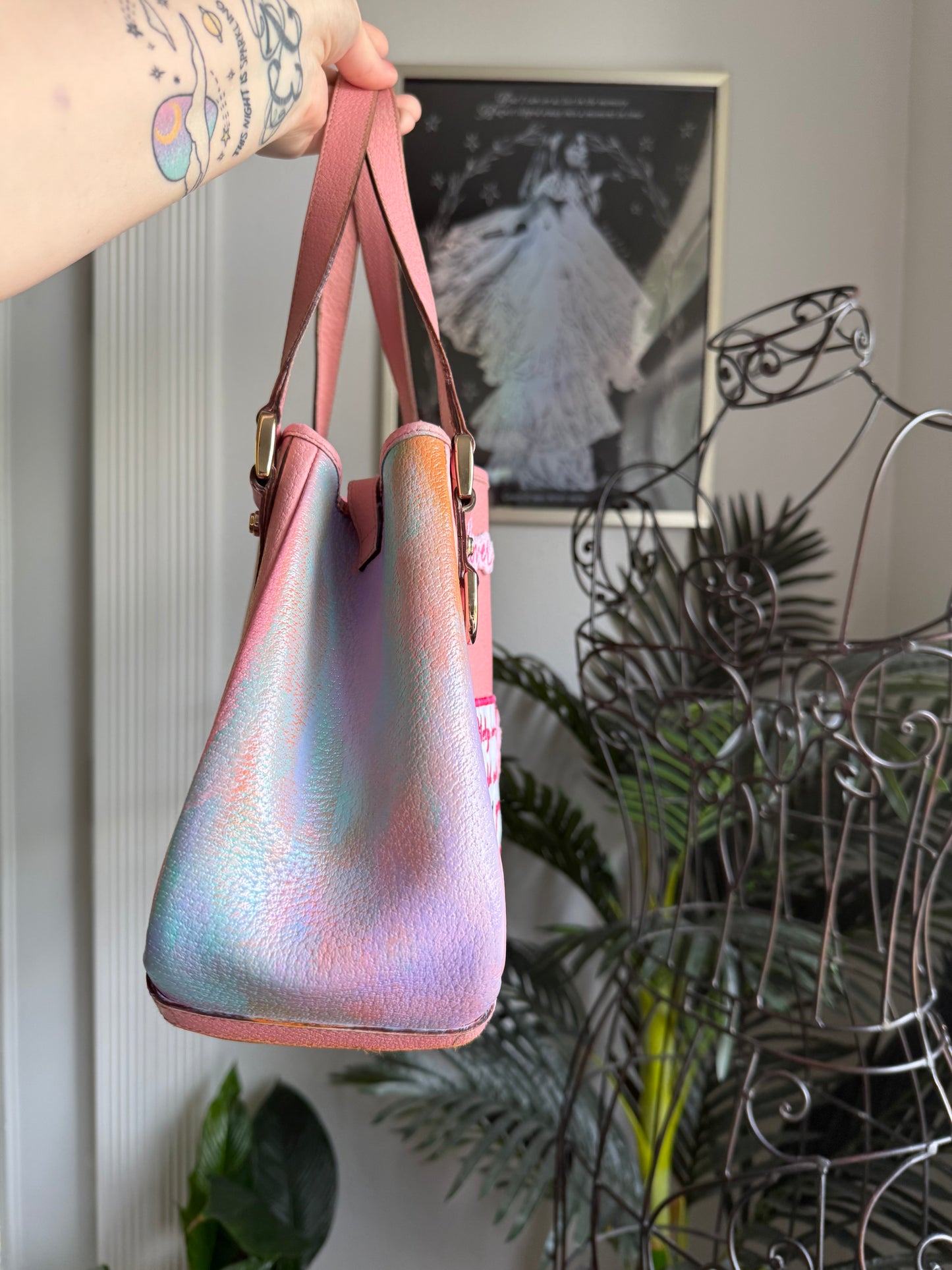SOLD * Preloved Reimagined Authentic Vintage 2005 Pink Leather Gucci Abbey Tote