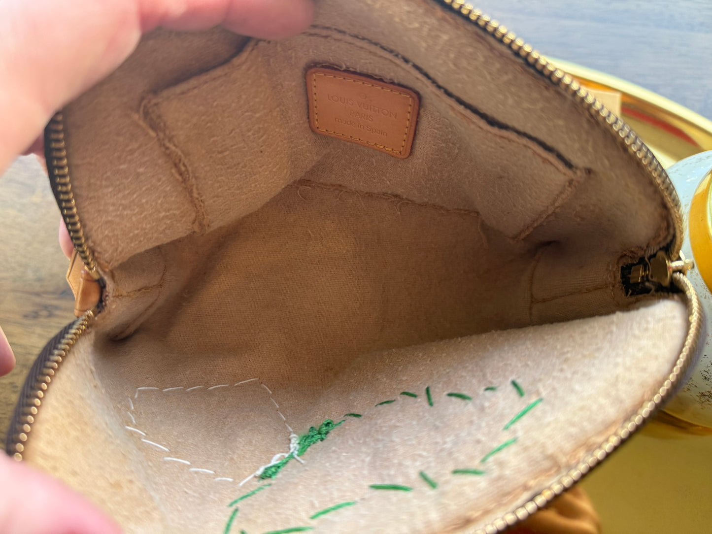 ELIZABETH TAYLOR Reimagined Authentic Preloved LV Crescent Cosmetic Bag