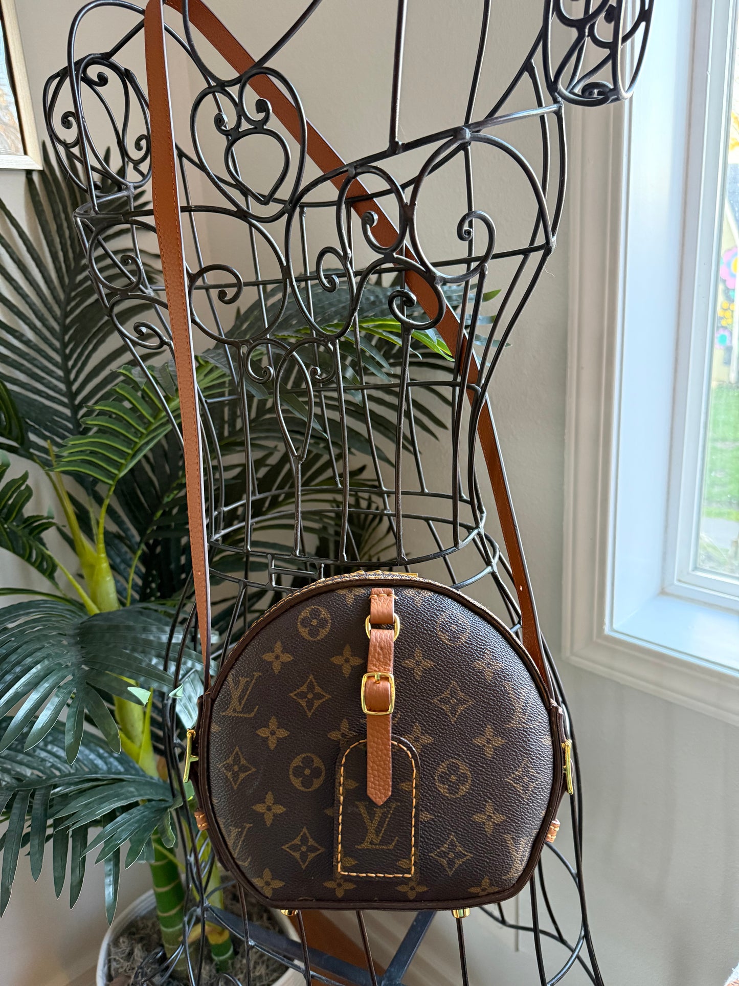 The STYLE Bag || Handmade Luxury Leather and Mono Hatbox Statement Unique Circle Bag