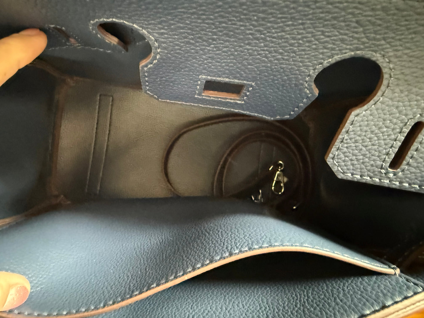 The SWIRKIN 30 || Handmade Upcycled Luxury Handbag Navy Blue