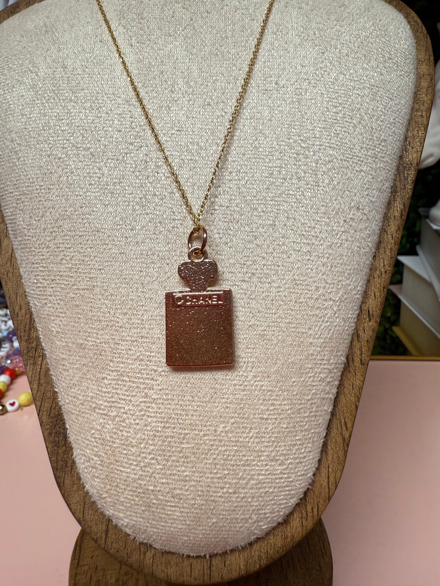 THE ILLICIT AFFAIR Vintage Upcycled Lux CC Charm Necklace in black