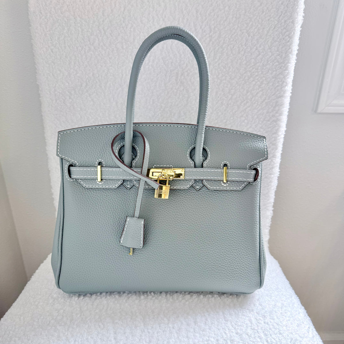 The SWIRKIN 30 || Handmade Upcycled Luxury Handbag Seattle Rain Blue