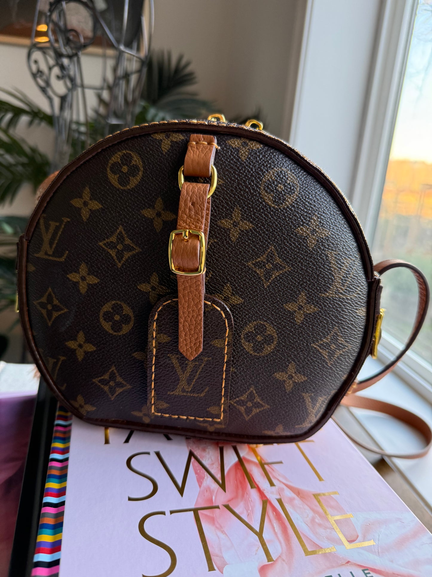The STYLE Bag || Handmade Luxury Leather and Mono Hatbox Statement Unique Circle Bag