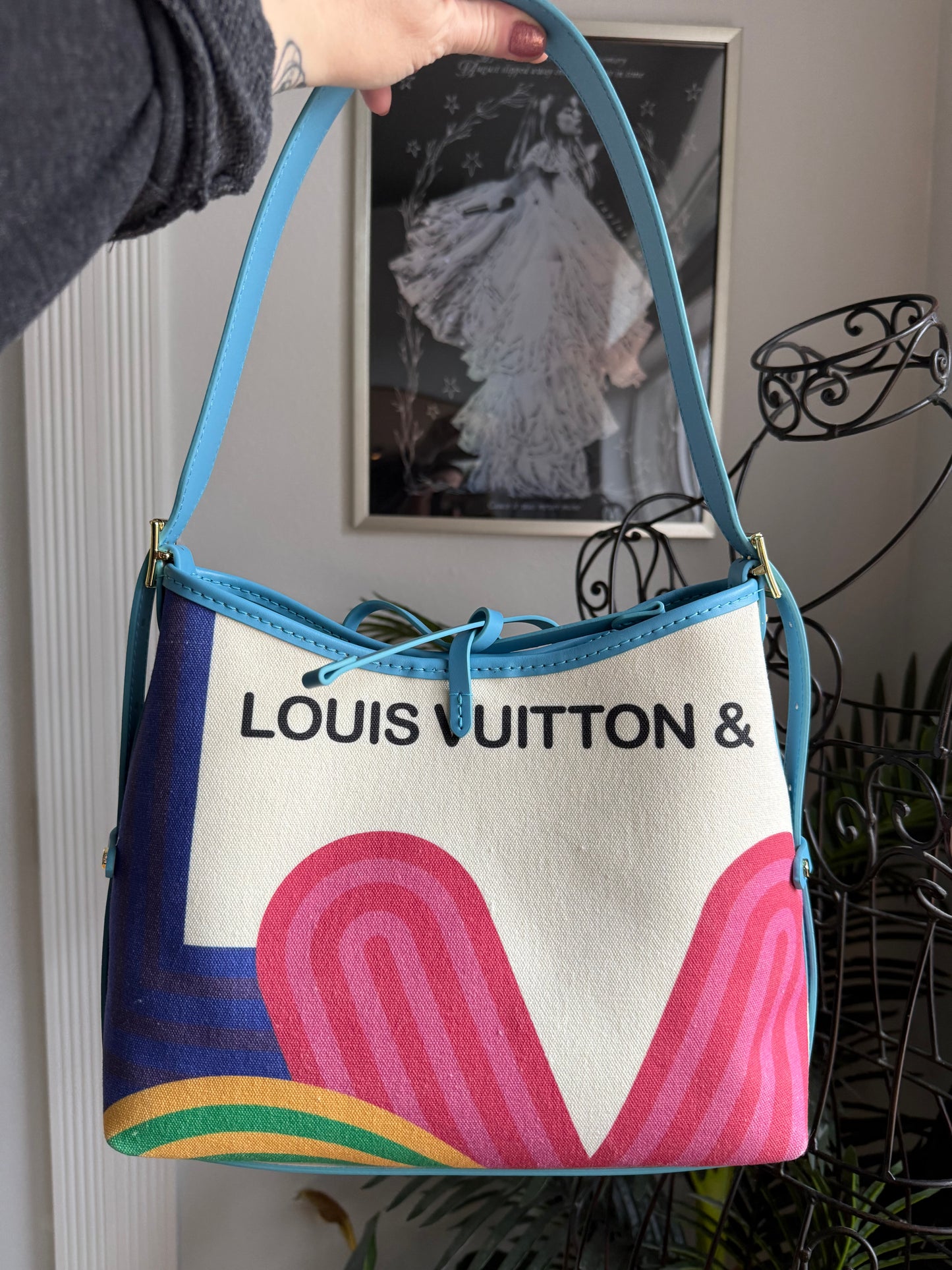 BLUE Multicolor Handmade Upcycled Hobo Bag