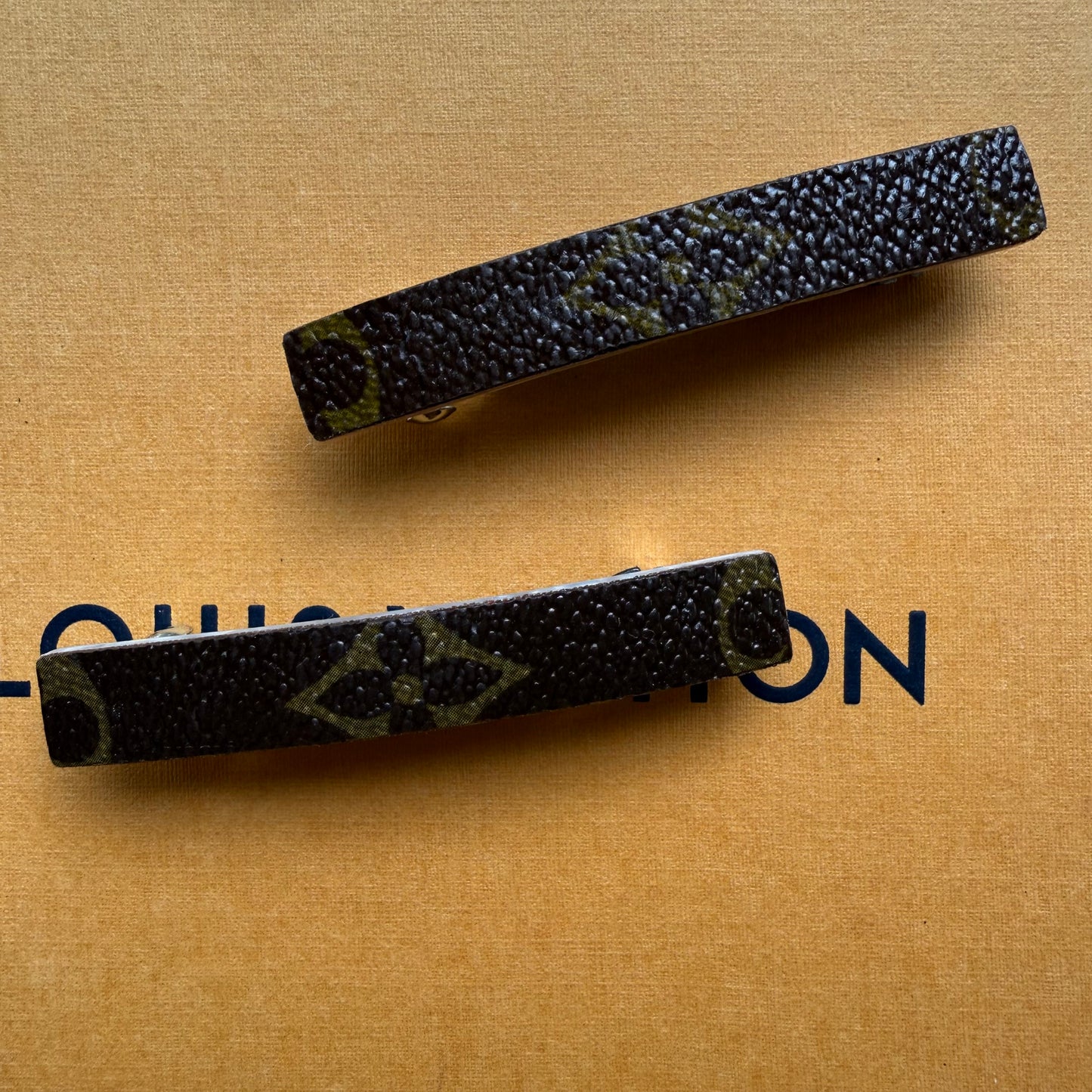 { GORGEOUS } Handmade Small Mono Barrette Set of 2