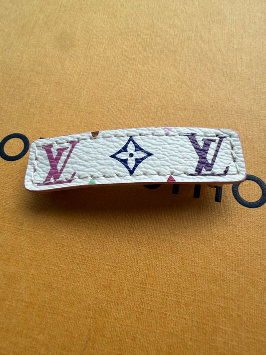 { GORGEOUS } Handmade White Multicolor Small Barrette