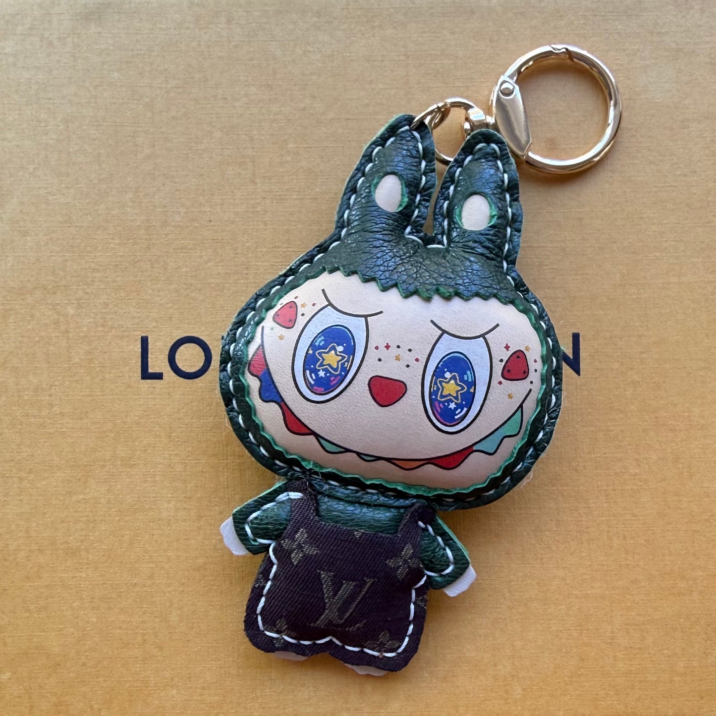 { LALULU } Handmade Leather + Mono Minilin Charm (PNW Green)