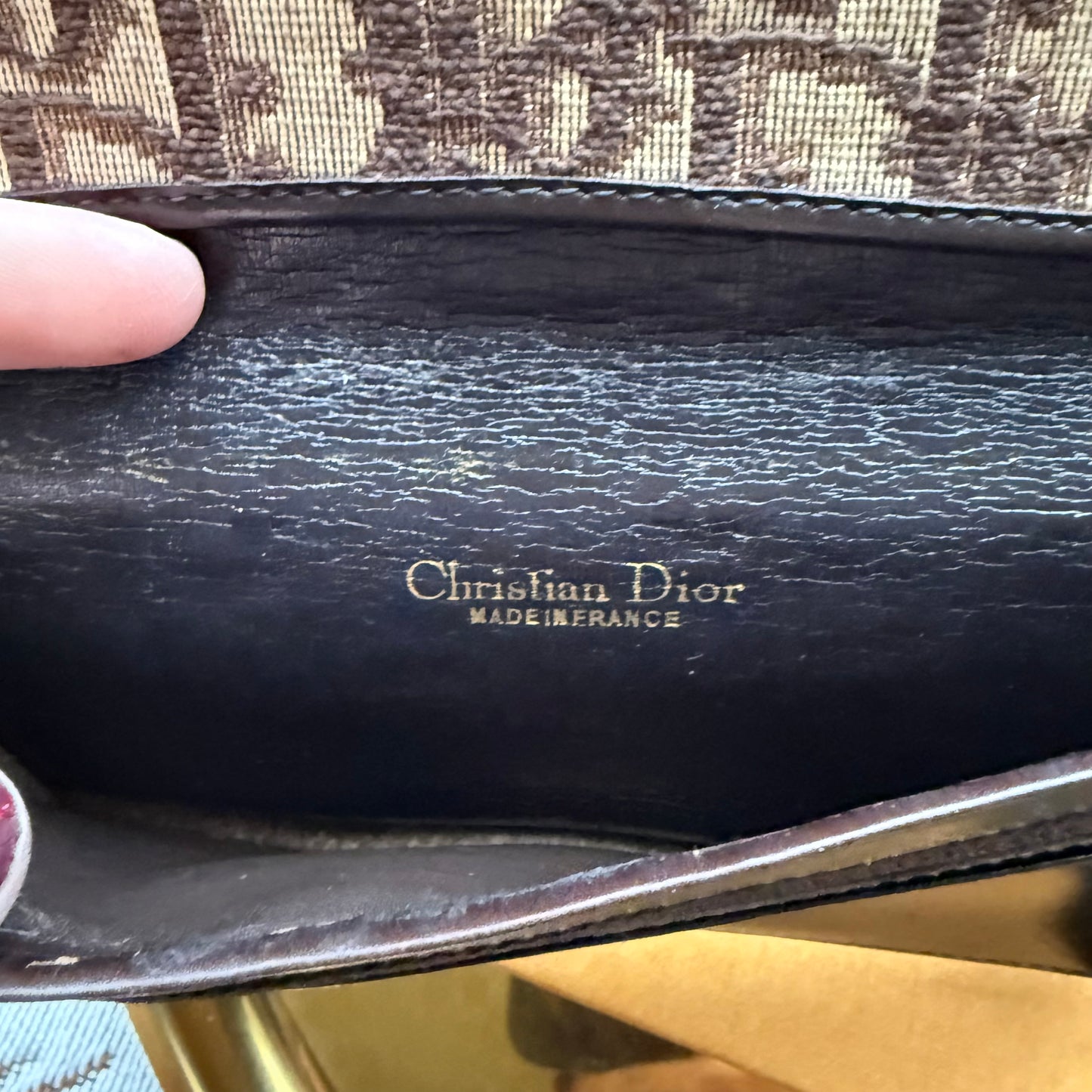 Authentic Preloved Luxury Upper Westside Vintage Brown Dior Trotter Long Wallet with Chain