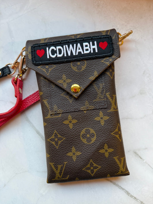 Upcycled LV Mono Phone Crossbody