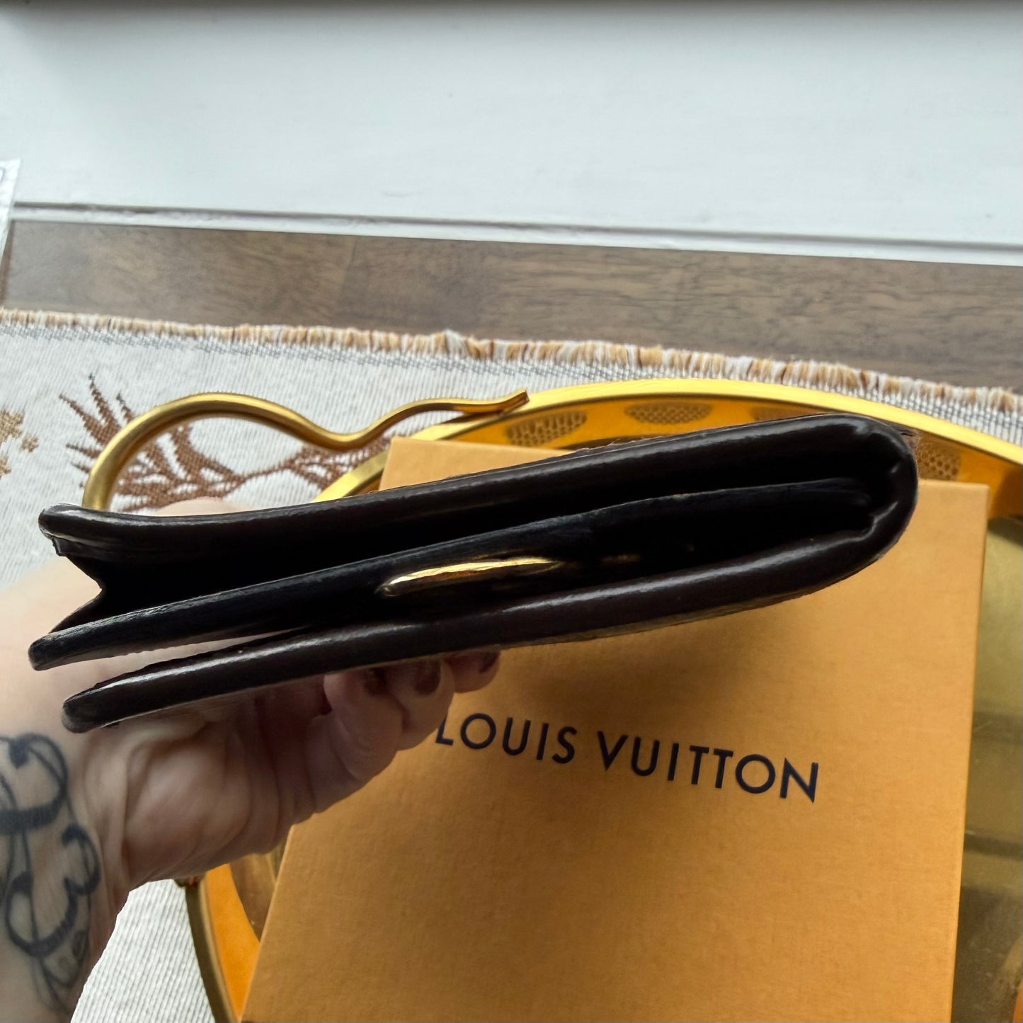 Authentic Preloved Luxury Upper Westside Vintage Brown Dior Trotter Long Wallet with Chain