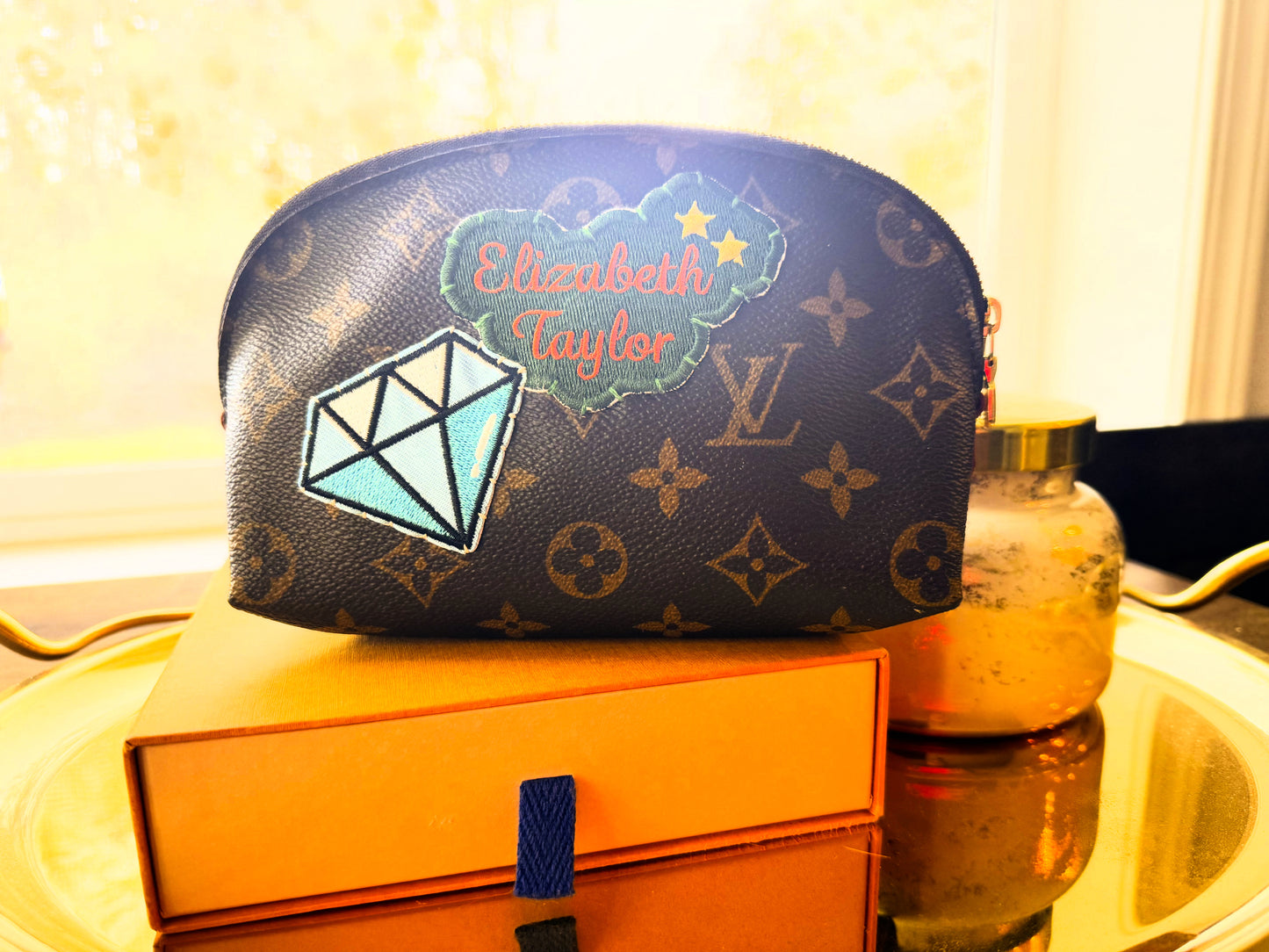 ELIZABETH TAYLOR Reimagined Authentic Preloved LV Crescent Cosmetic Bag