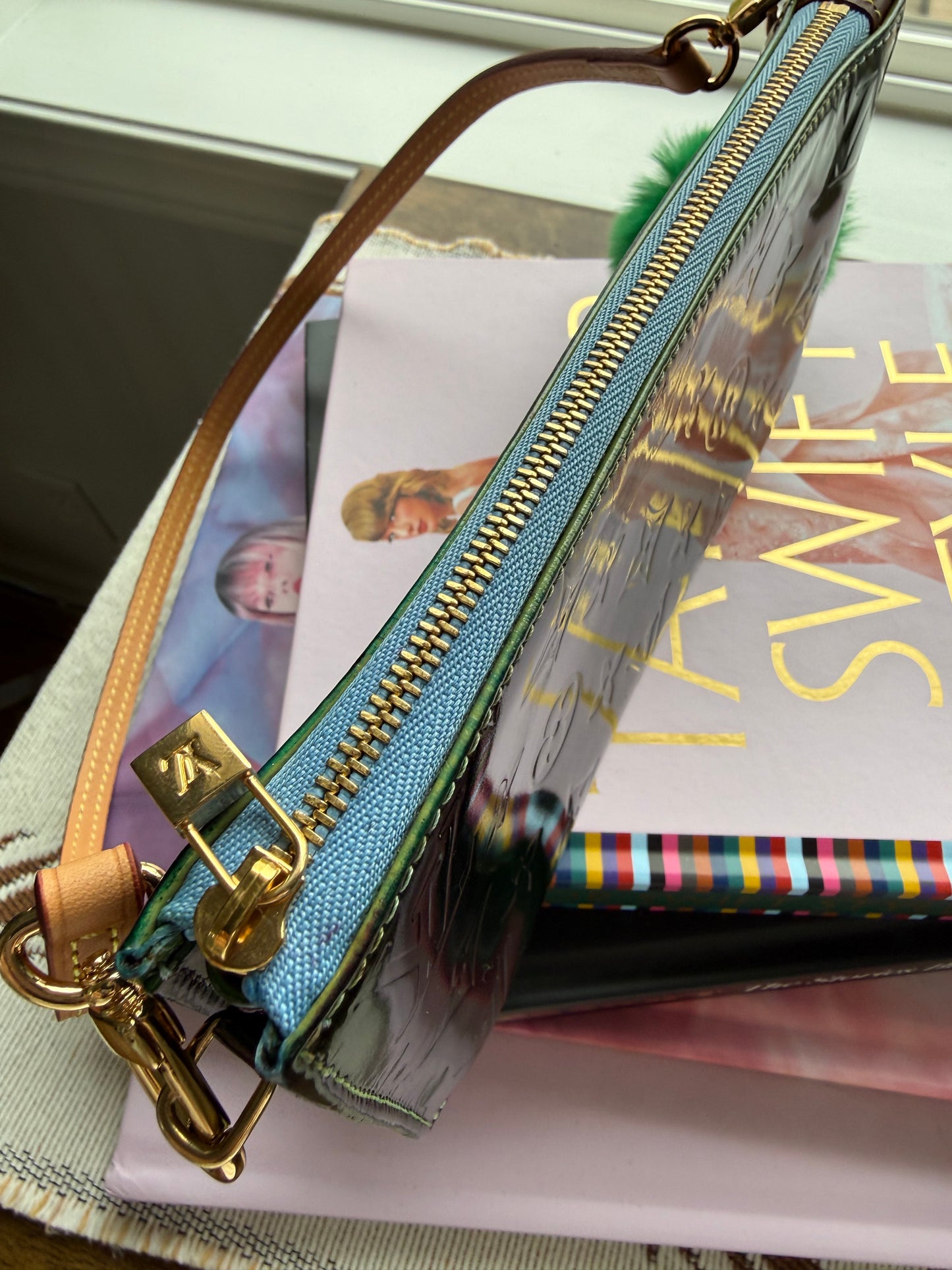 Authentic Preloved Reimagined Emerald Redye Vintage LV Lexington Handbag