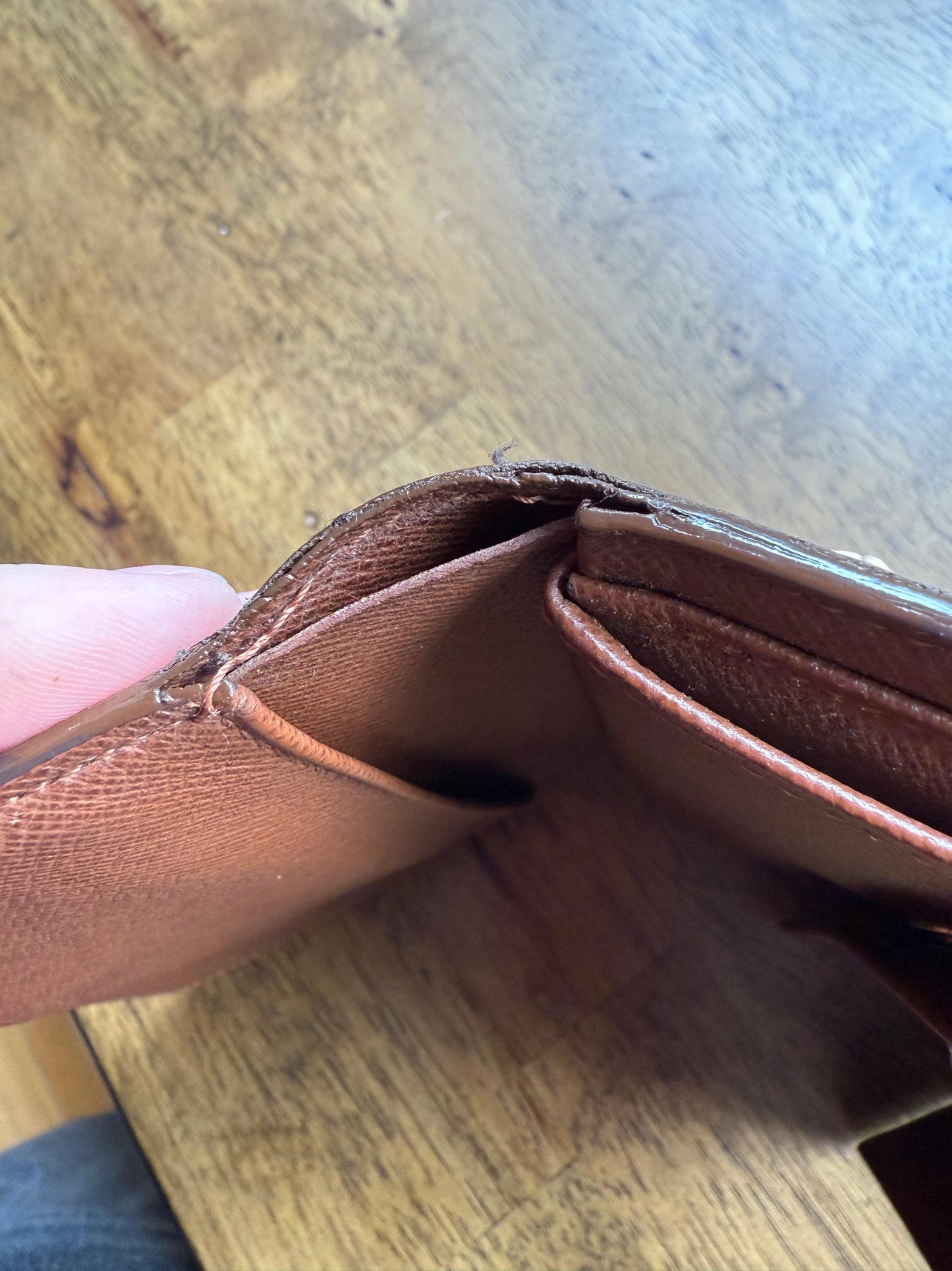 Authentic Preloved 2002 LV Porte Tresor Trifold Wallet on Chain