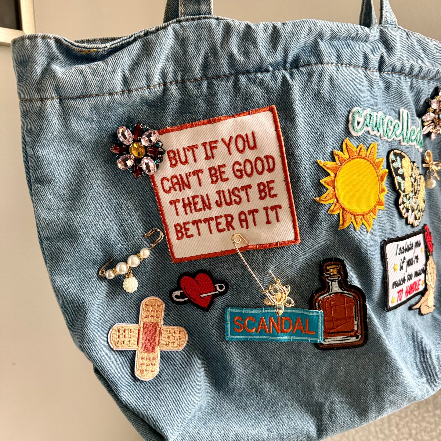 BLUE Tote 48 || Up-Cycled Artisan Patched Denim Tote Bag No. 4