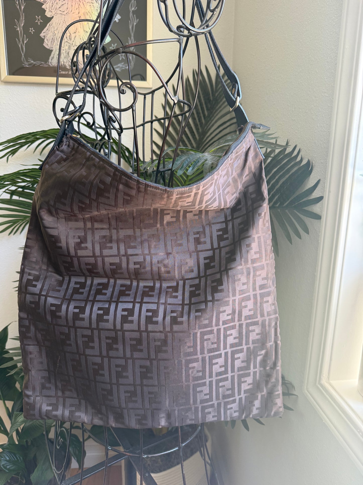 Authentic Preloved Vintage FENDI Zucca Canvas XL Vertical Bag