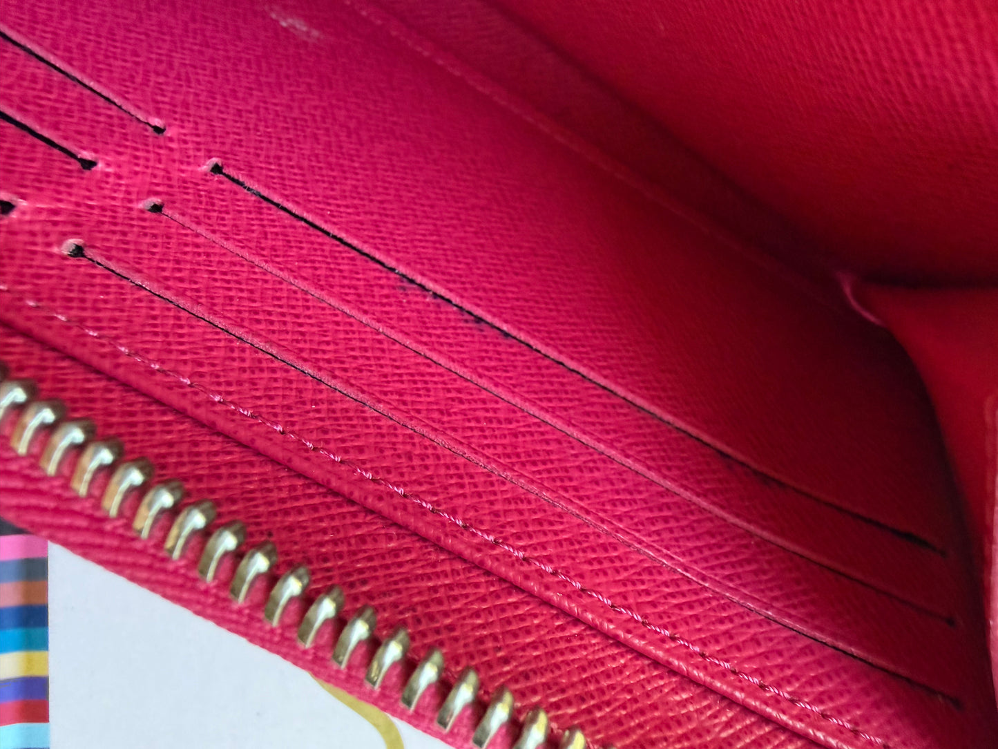 GARDEN GATE || Authentic Preloved Handpainted LV Long Zippy Wallet in Bright Pink Epi Leather
