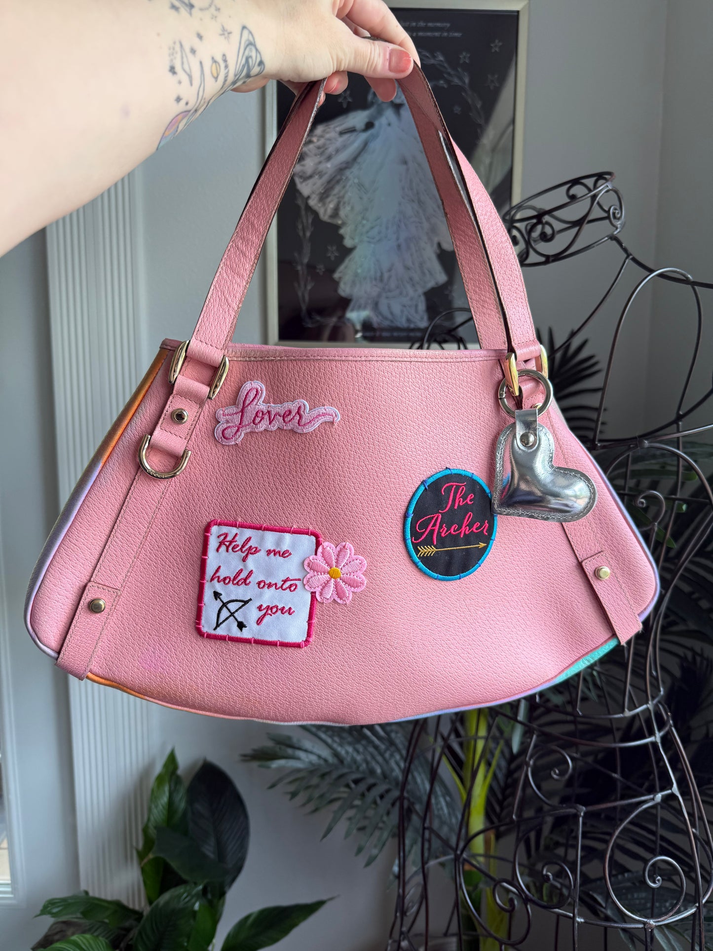 SOLD * Preloved Reimagined Authentic Vintage 2005 Pink Leather Gucci Abbey Tote