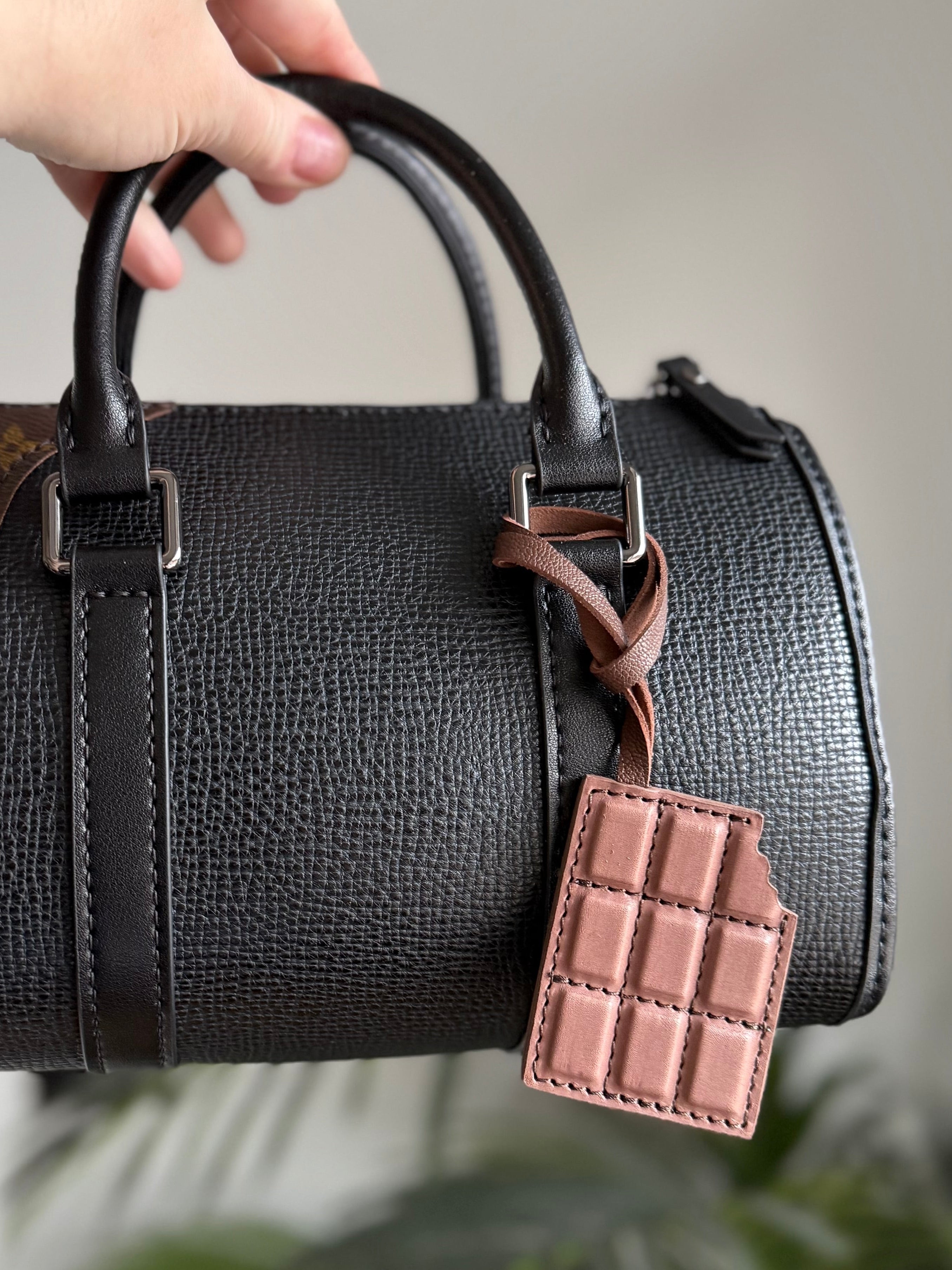 Handmade Leather Chocolate Bar Charm – Seattle Luxury Handbags