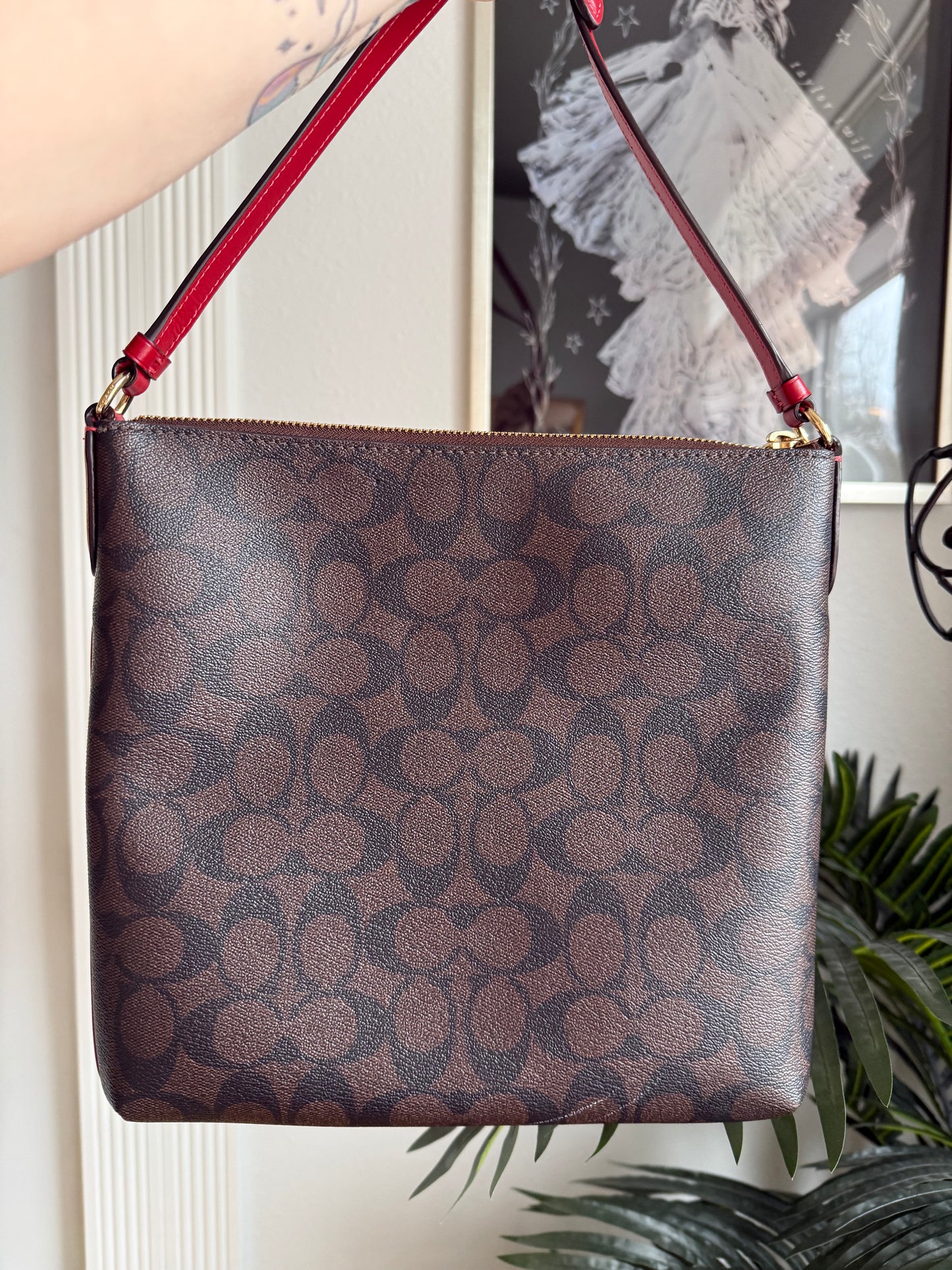 Preloved Reimagined Red Coach Crossbody Bag