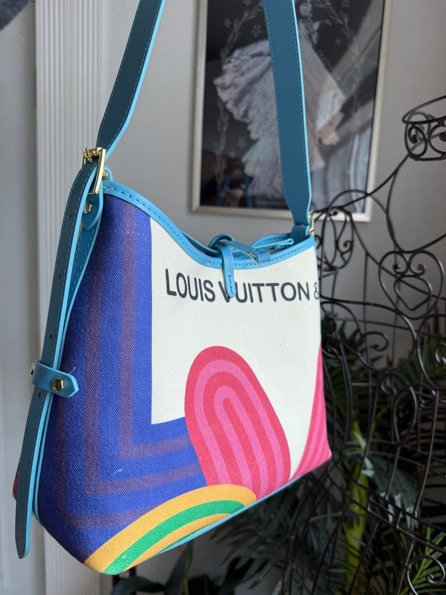 BLUE Multicolor Handmade Upcycled Hobo Bag