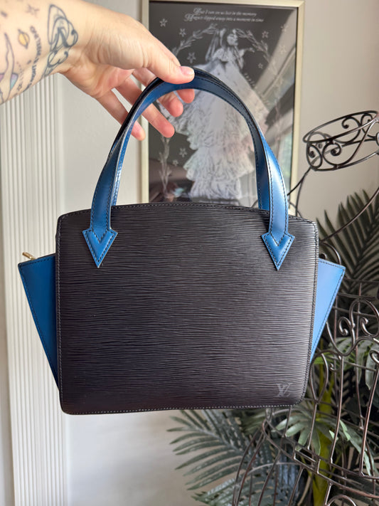 Authentic Preloved Vintage LV Varenne Bag in Bicolor Blue & Black Epi Leather