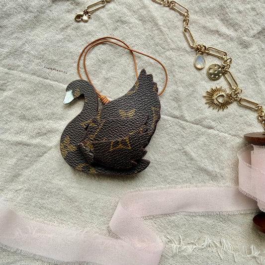 The SWAN Handmade Upcycled LV Oragami Bag Charm
