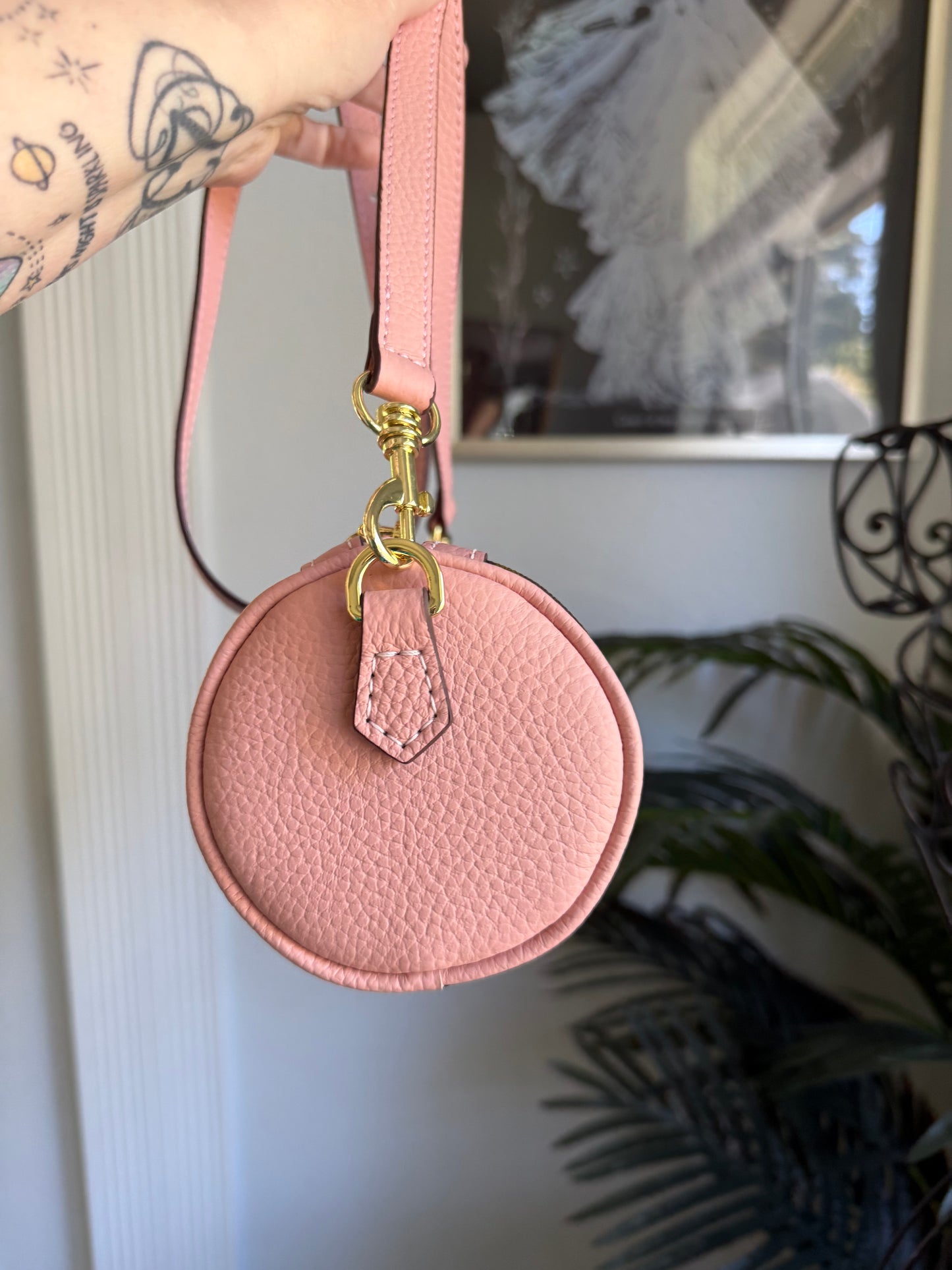 { AIMEE } Handmade Pink + Mono Whimsy Ribbon Barrel Bag