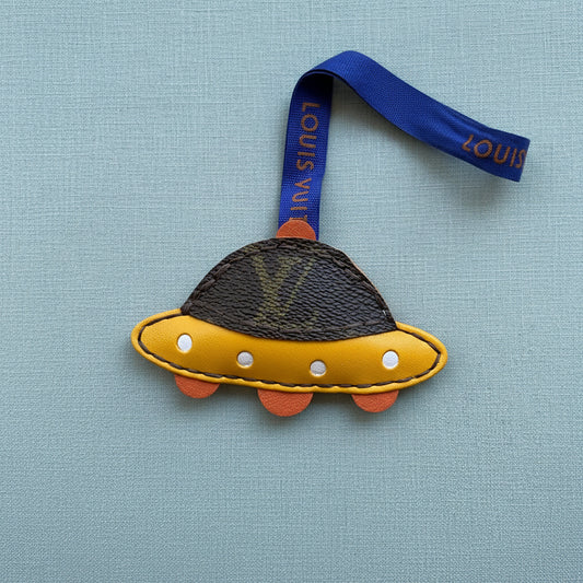 COSMIC LOVE || Handmade Upcycled UFO Outer Space Aliens Luxury Bag Charm