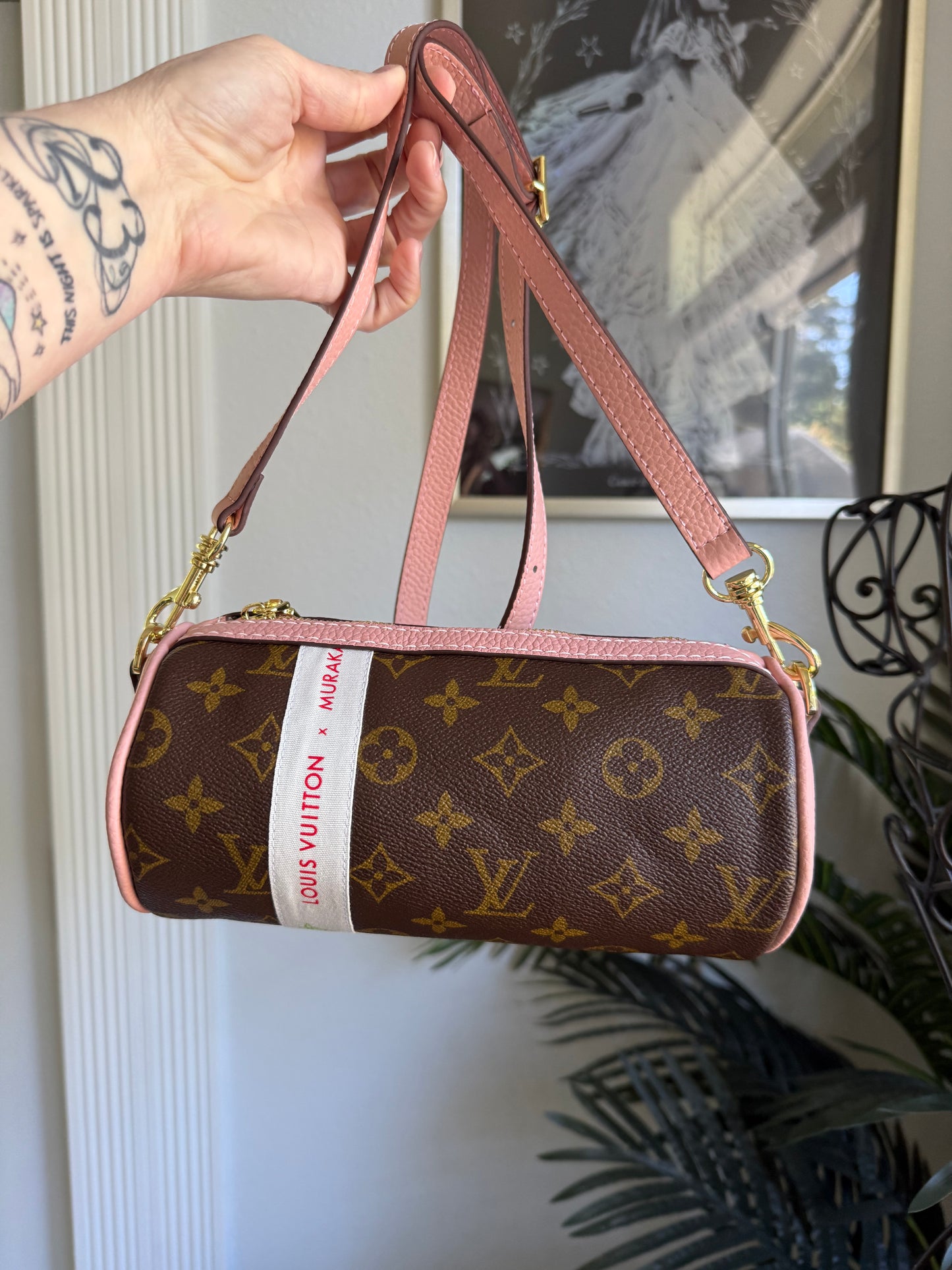 { AIMEE } Handmade Pink + Mono Whimsy Ribbon Barrel Bag