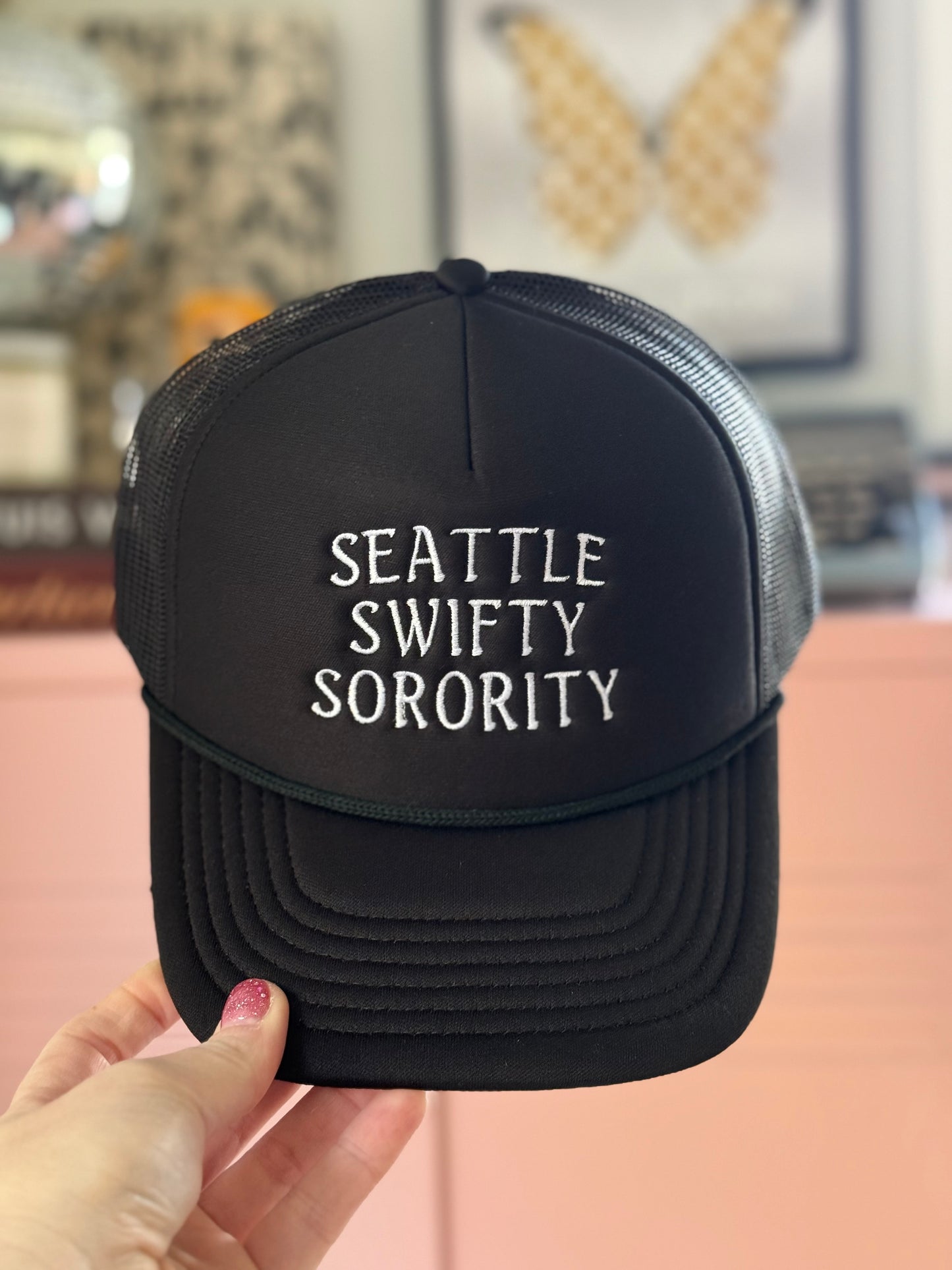 NICE TO HAVE A FRIEND Seattle Swifty Sorority Hat (B/Wht)