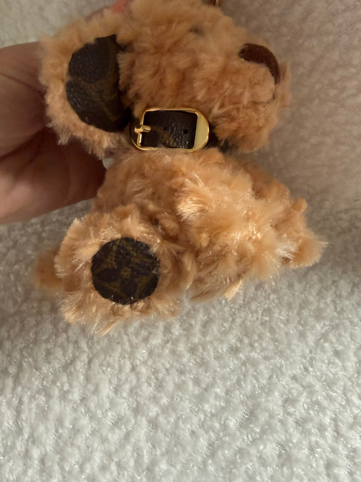 CURLY Handmade Upcycled LV Plush Dog Charm