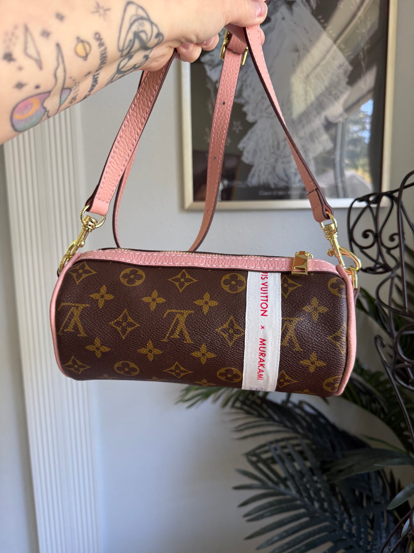 { AIMEE } Handmade Pink + Mono Whimsy Ribbon Barrel Bag