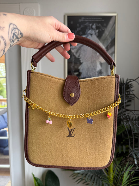 { CONEY ISLAND } Handmade Upcycled LV Duster Bag - Brown