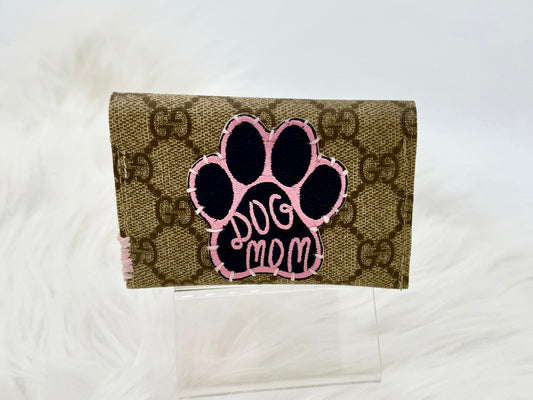 DOG MOM Upcycled Gucci Card Case