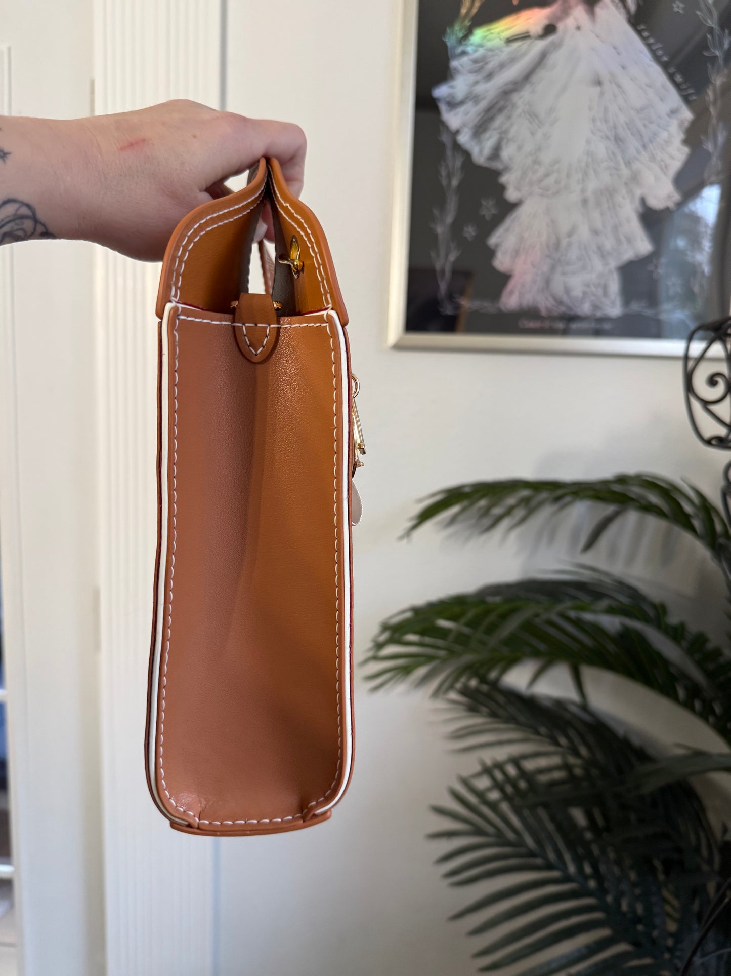 { OUR SONG } Handmade Vegan Leather + Dior Blooming Red Dusty Tote