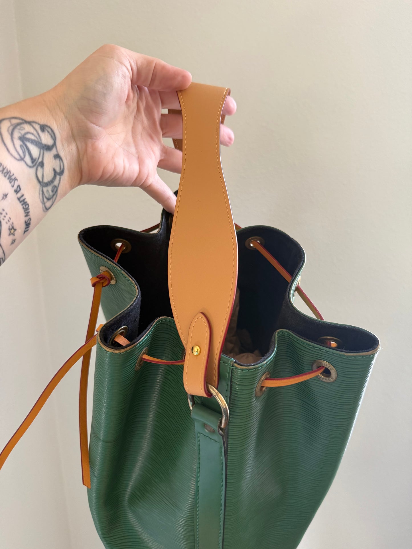 Authentic Preloved Vintage LV Petit Noe in Green Epi Leather