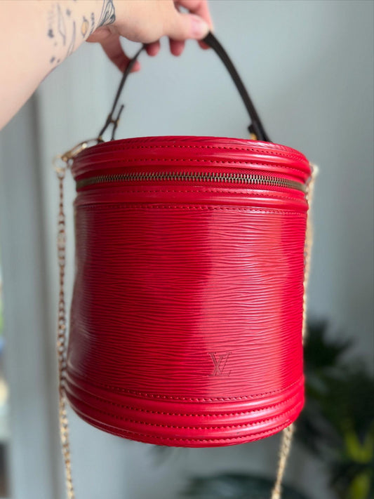 THE VAULT TRACKS Preloved Vintage LV Cannes Bag in Red Epi