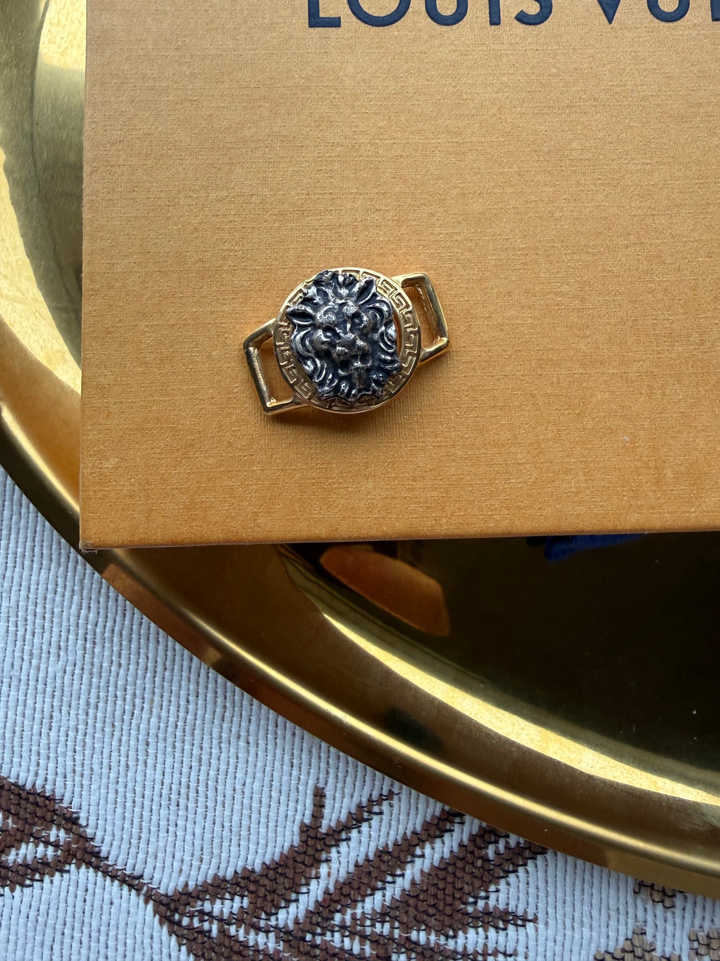 Upcycled Authentic Vintage Versace Verso Estro Lion Head Bracelet