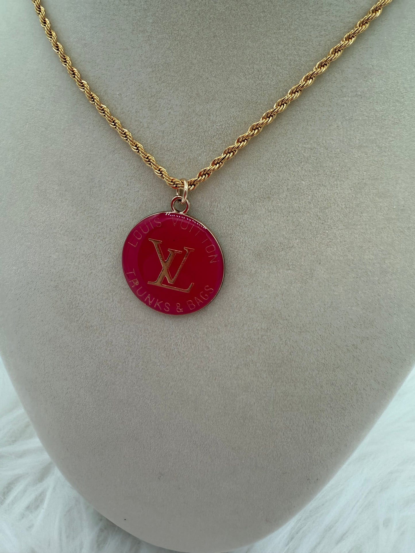 THE LOVER Authentic Vintage Upcycled Louis Vuitton Charm Necklace