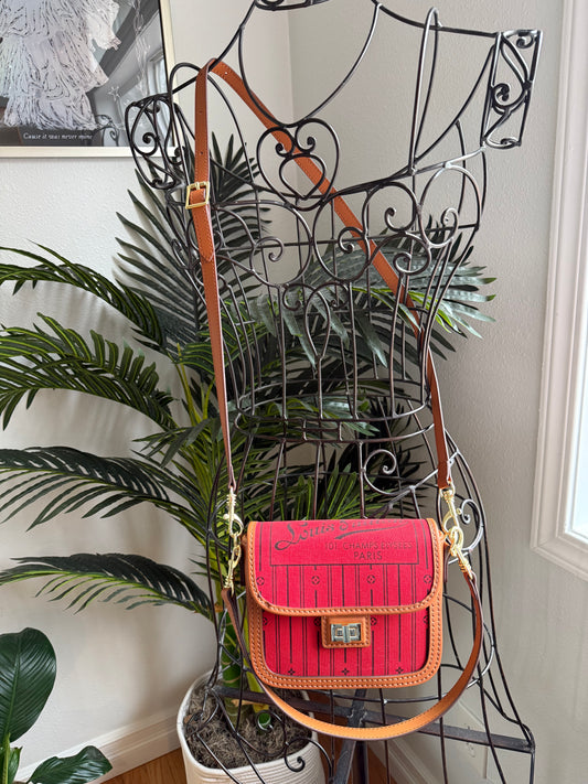 { AUGUSTINE } Handmade Saddle Bag - Red Neverfull Reimagined