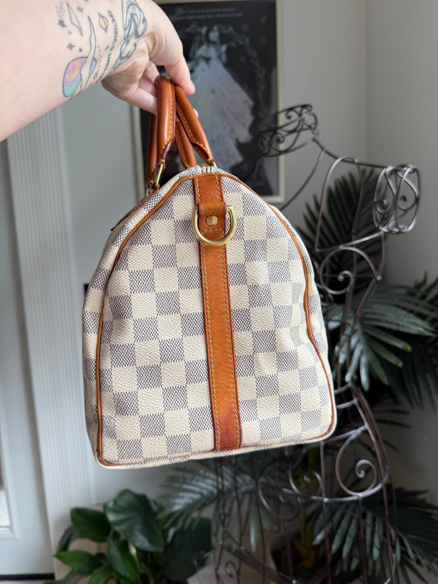 Preloved Authentic LV Speedy 30 Bando Damier Azure