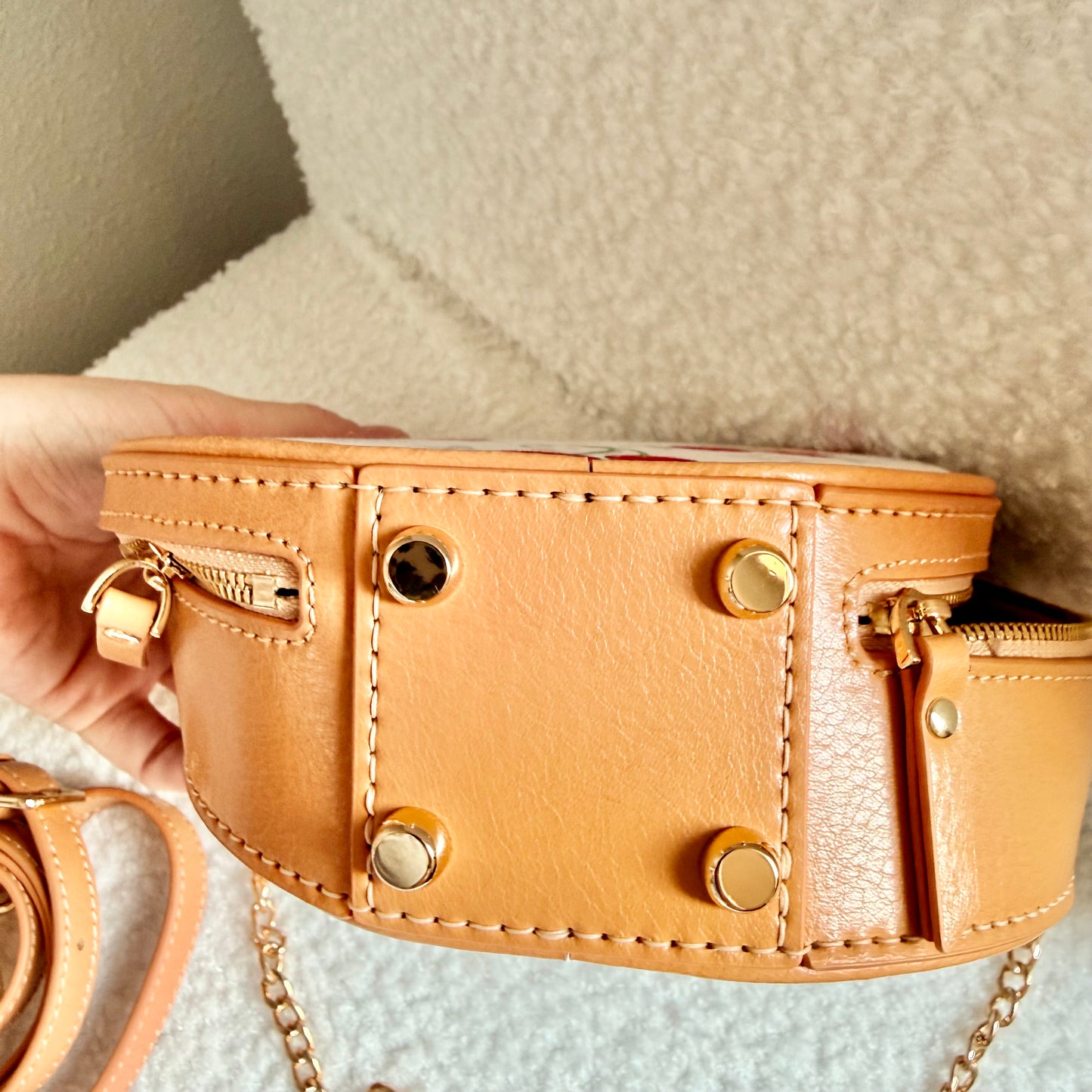 The MOON & SATURN Handbag || Handmade Upcycled Cherry Circle Crossbody Purse