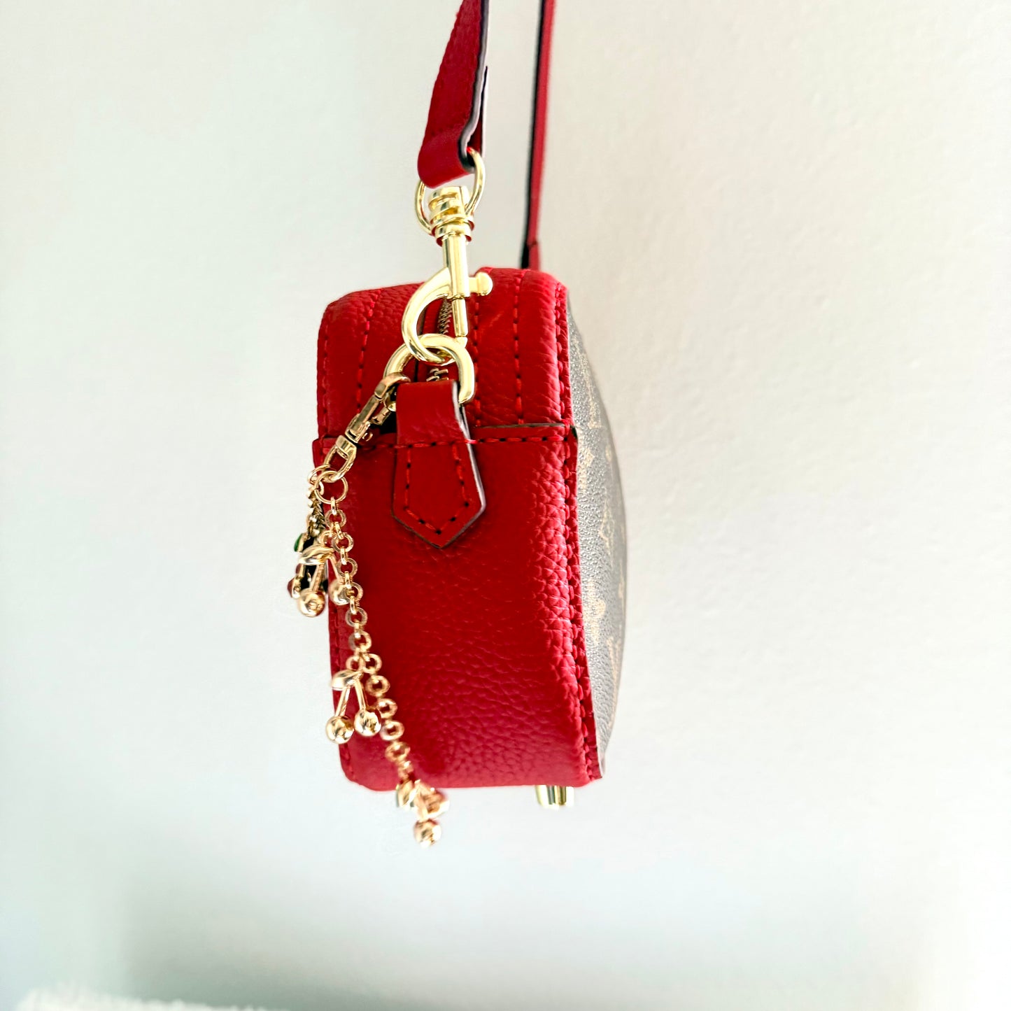 The AMERICANA Crossbody || Handmade Upcycled Luxury Monogram Canvas Cherry Crossbody Bag