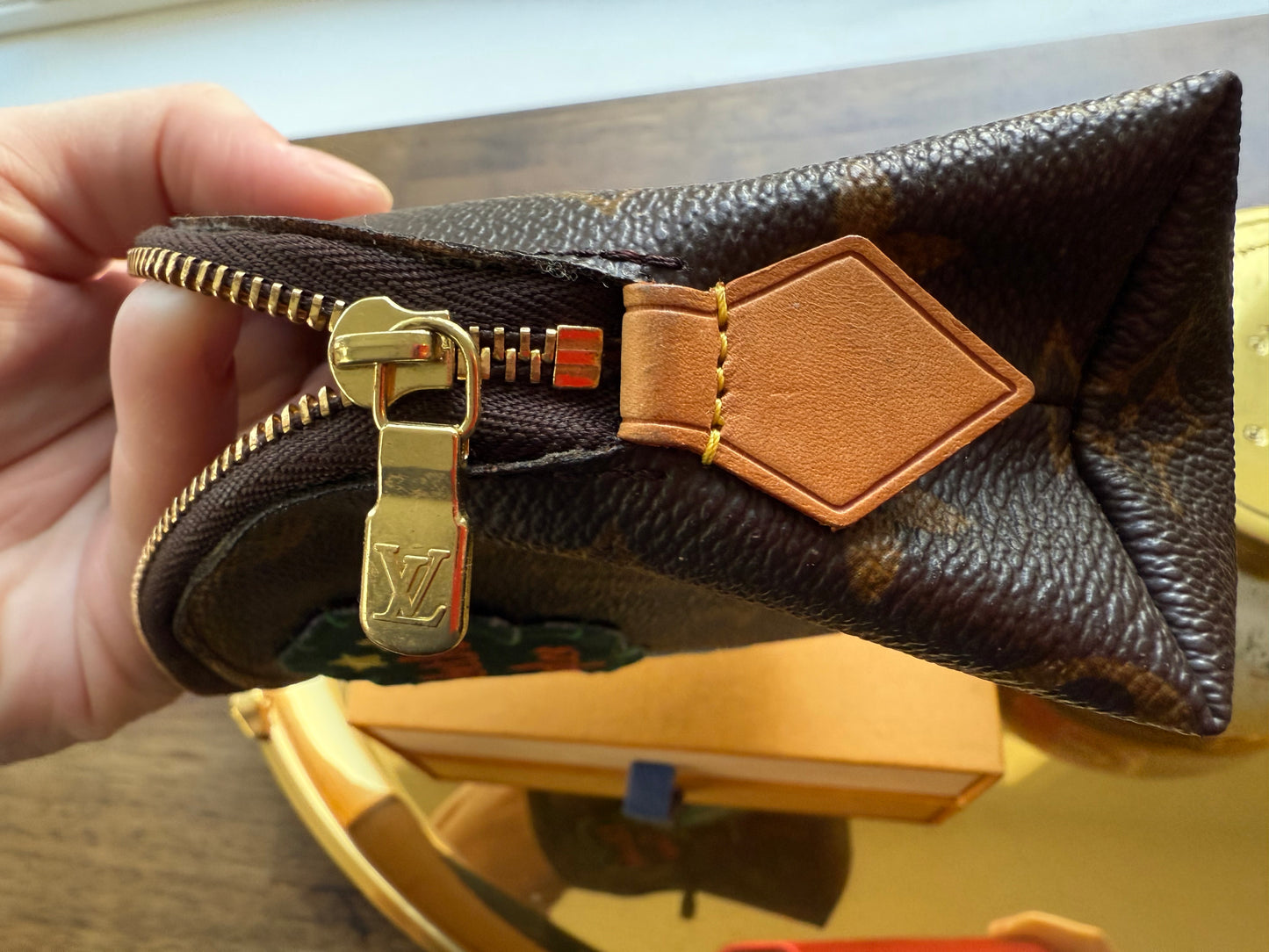 ELIZABETH TAYLOR Reimagined Authentic Preloved LV Crescent Cosmetic Bag