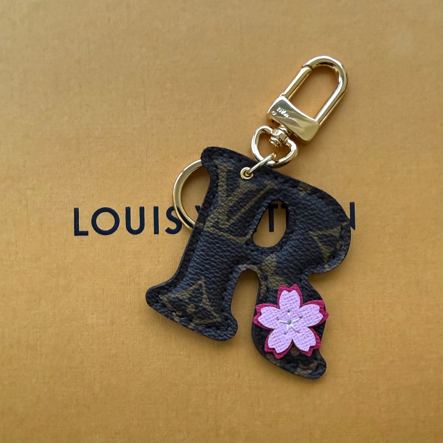 *PREORDER* Handmade Mono Initial Charm - Cherry Flower