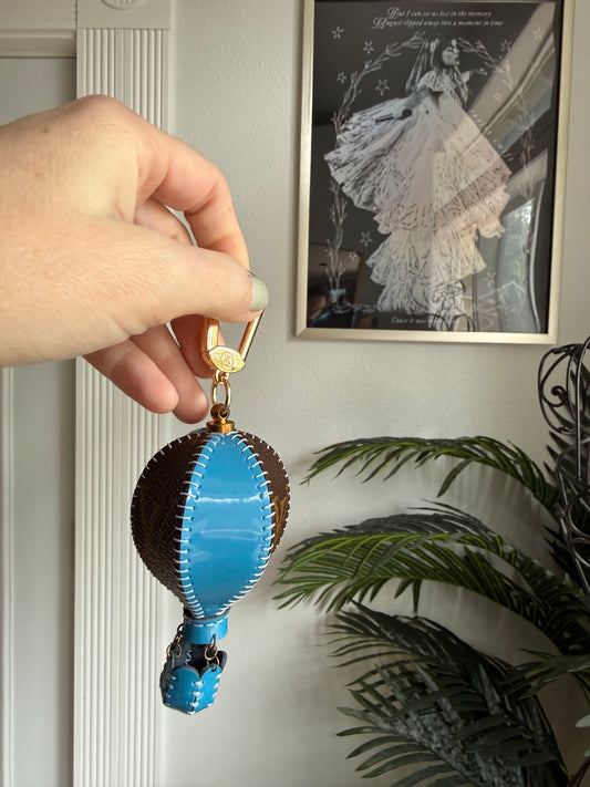 1989 Blue Patent Hot Air Balloon Charm