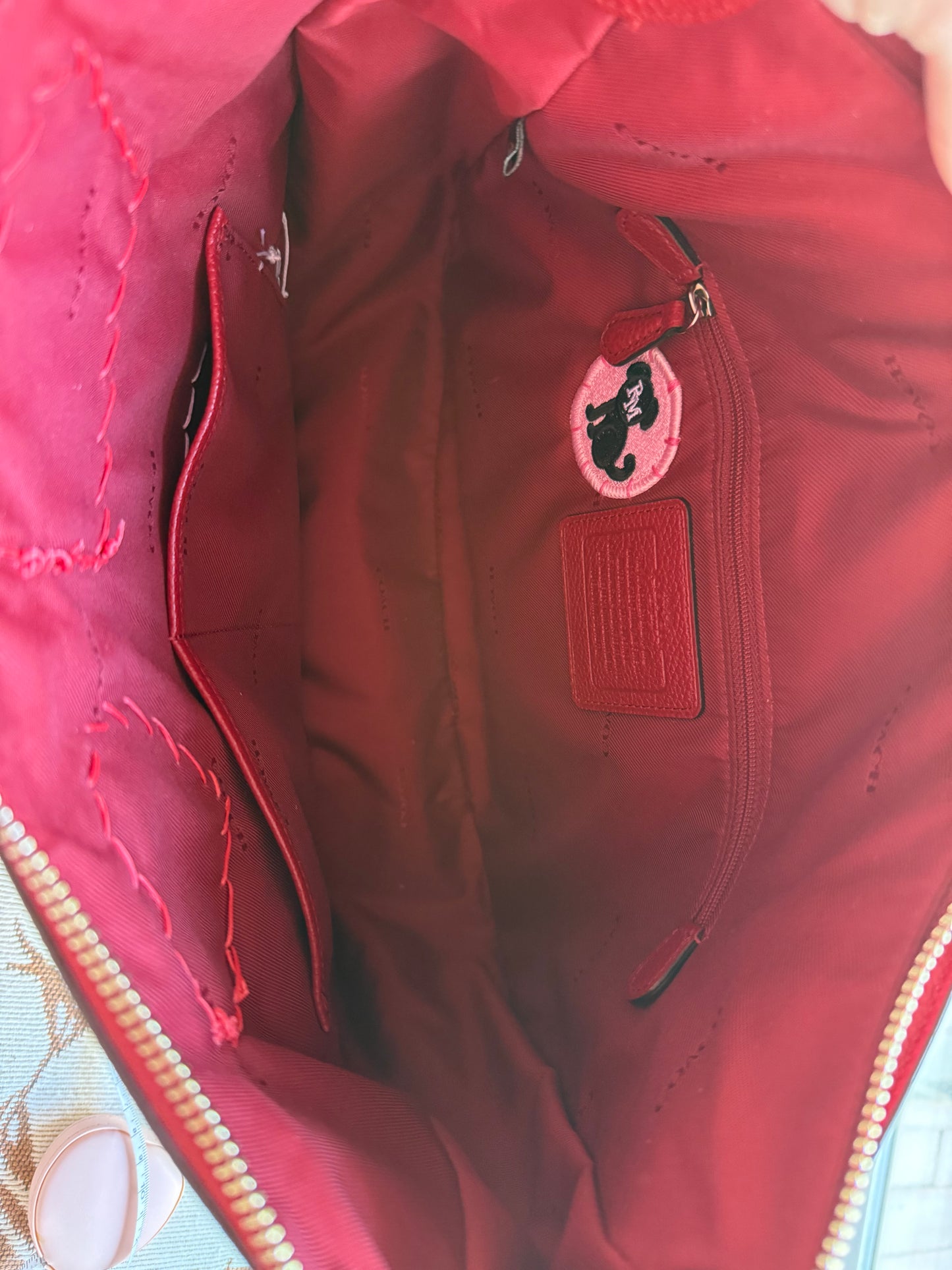 Reimagined Authentic Preloved Red Leather Coach Bag