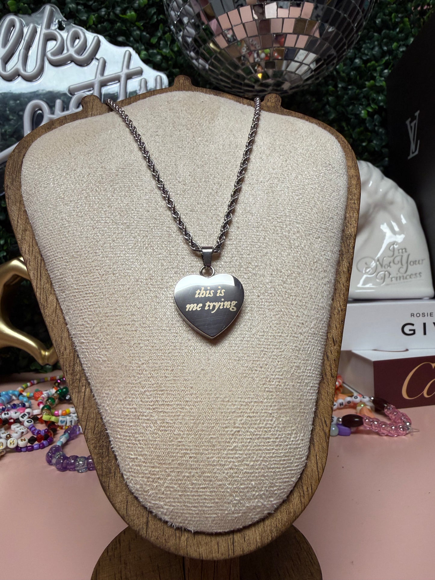 TRYING Silver Heart Necklace