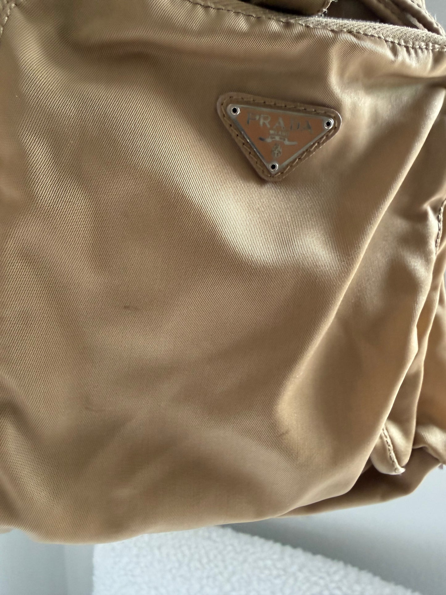 Luxury Authentic Preloved Vintage PRADA Mini Backpack Bag in Khaki