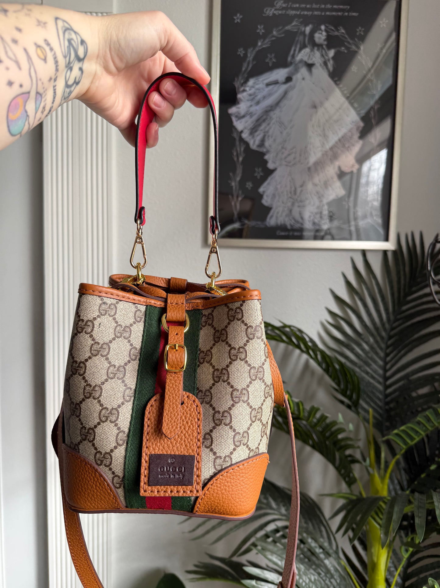 INEZ || Handmade Upcycled Luxury Leather Gucci Bucket Bag